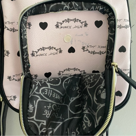 Betsey Johnson Backpack Pink, White & Black - Picture 7 of 16